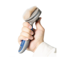 행복한댕냥이 반려동물 원터치 케어 브러쉬 10 x 18.5 cm, 블루, 1개