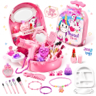 MIMOVA 핑크 유니콘 메이크업 화장놀이 캐리어 장난감 세트